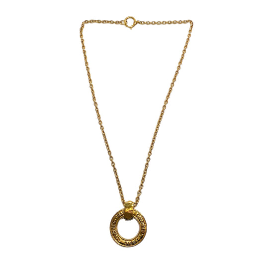 Chanel Gold Paris Ring Pendant Necklace