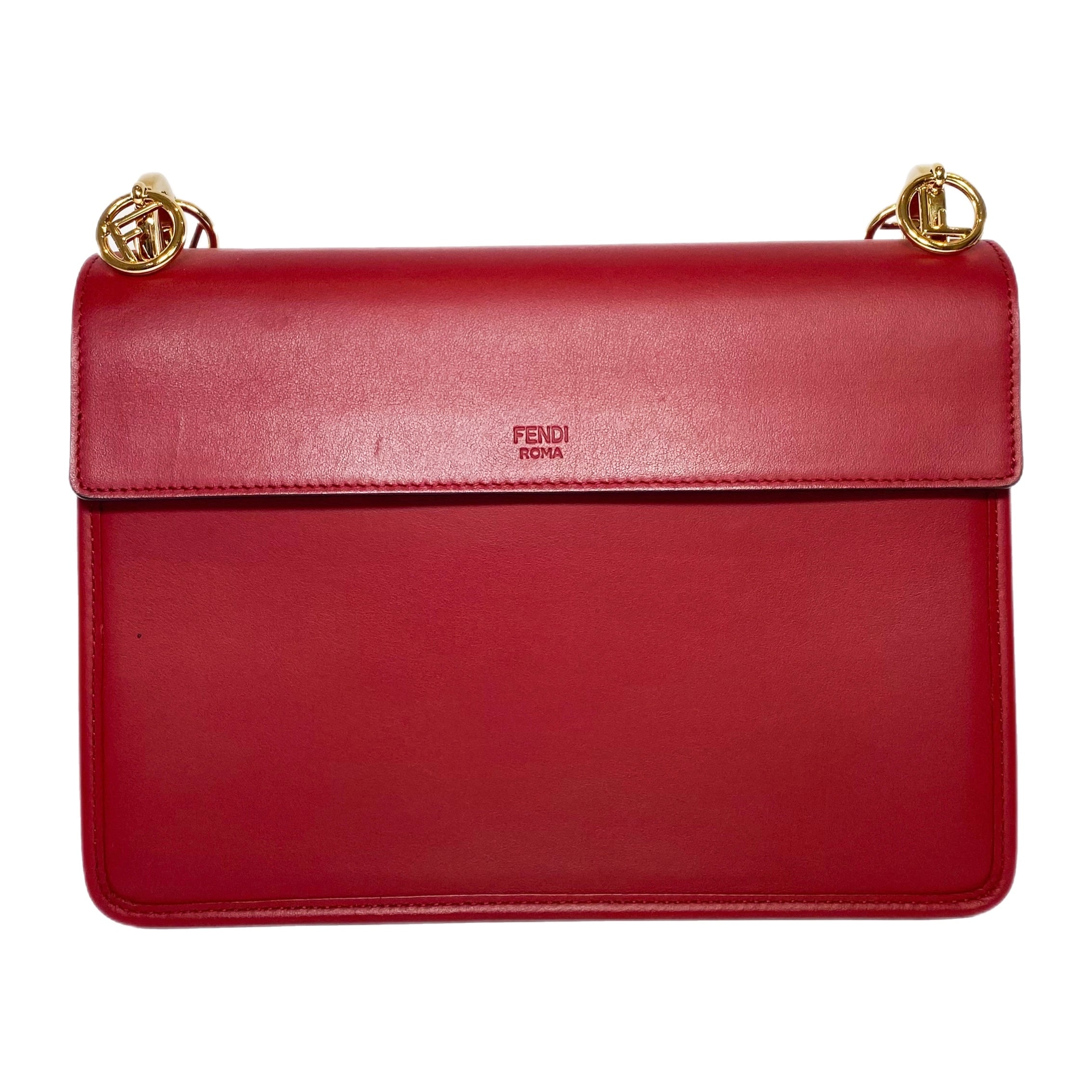 Fendi Red Kan I F Logo Shoulder Bag