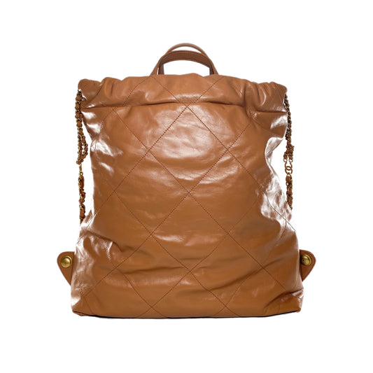 Chanel 22 Camel Quilted Backpack