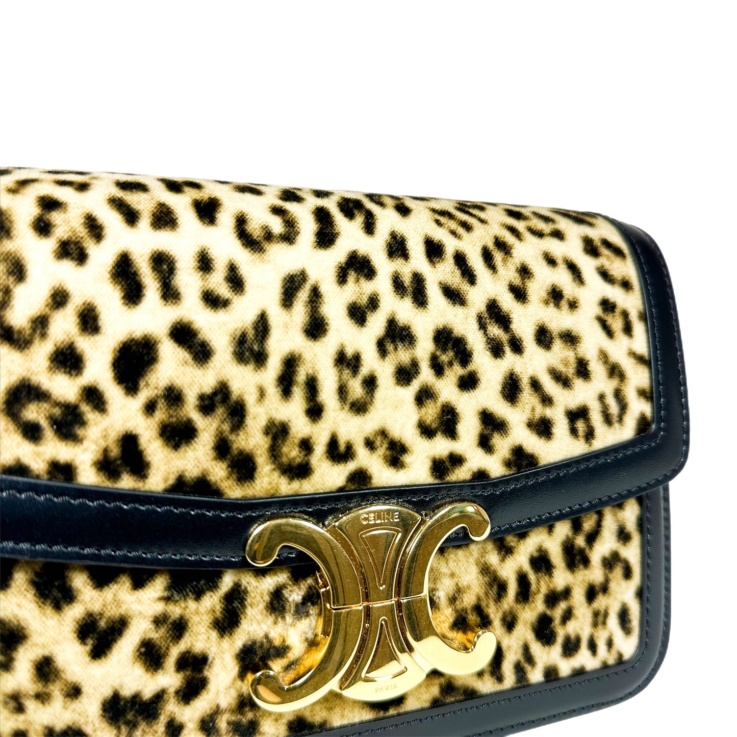 Celine Leopard Teen Triomphe Bag