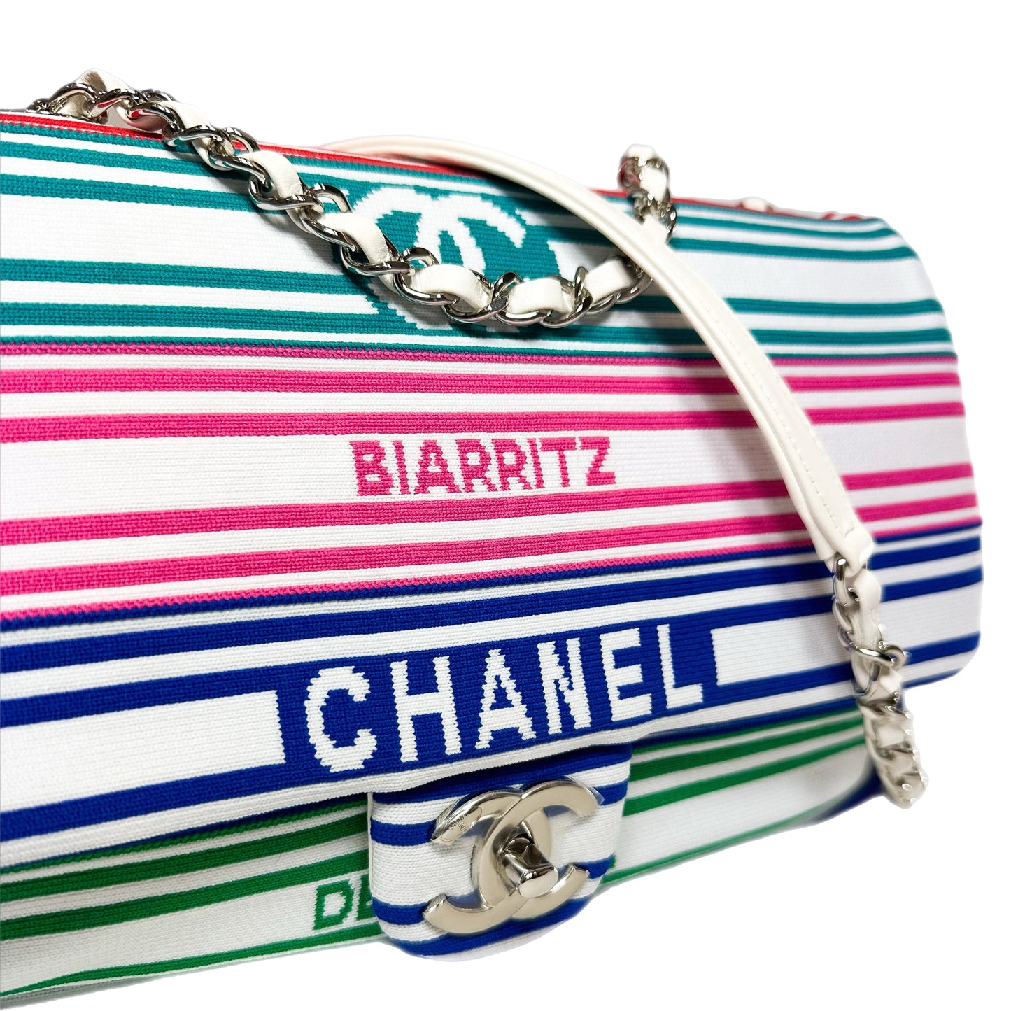 Chanel White Multicolor Venise Biarritz Flap Bag