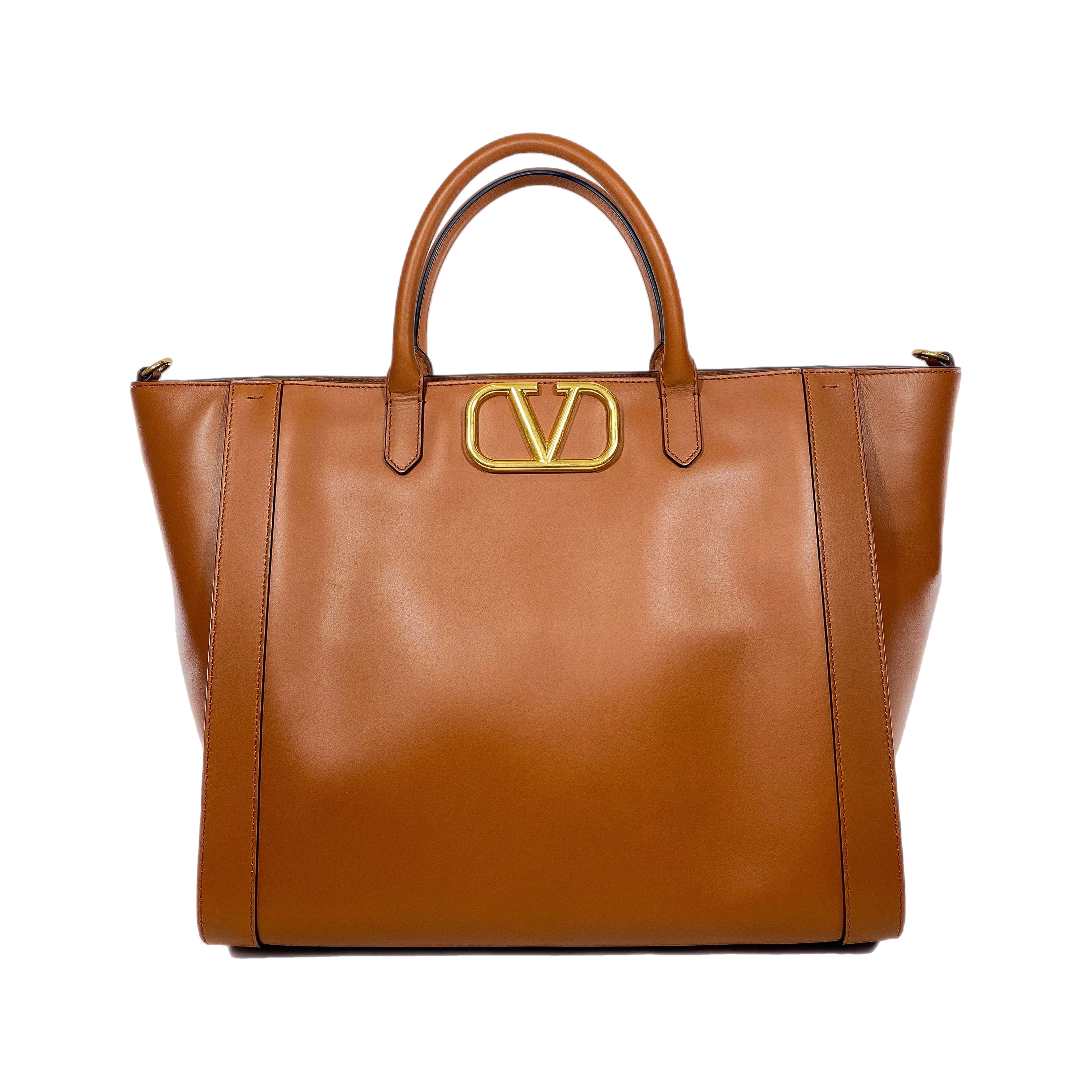 Valentino Brown Vlogo Tote Bag