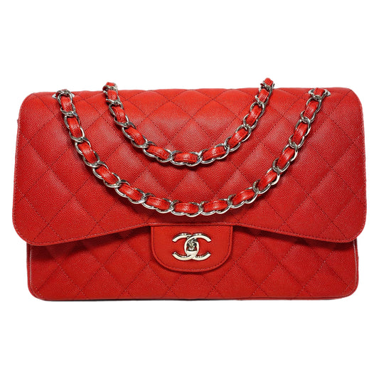 Chanel Red Jumbo Double Flap Bag