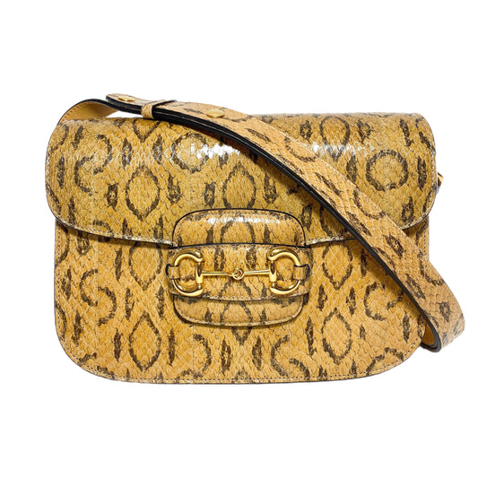 Gucci Beige Python Horsebit 1955 Shoulder Bag