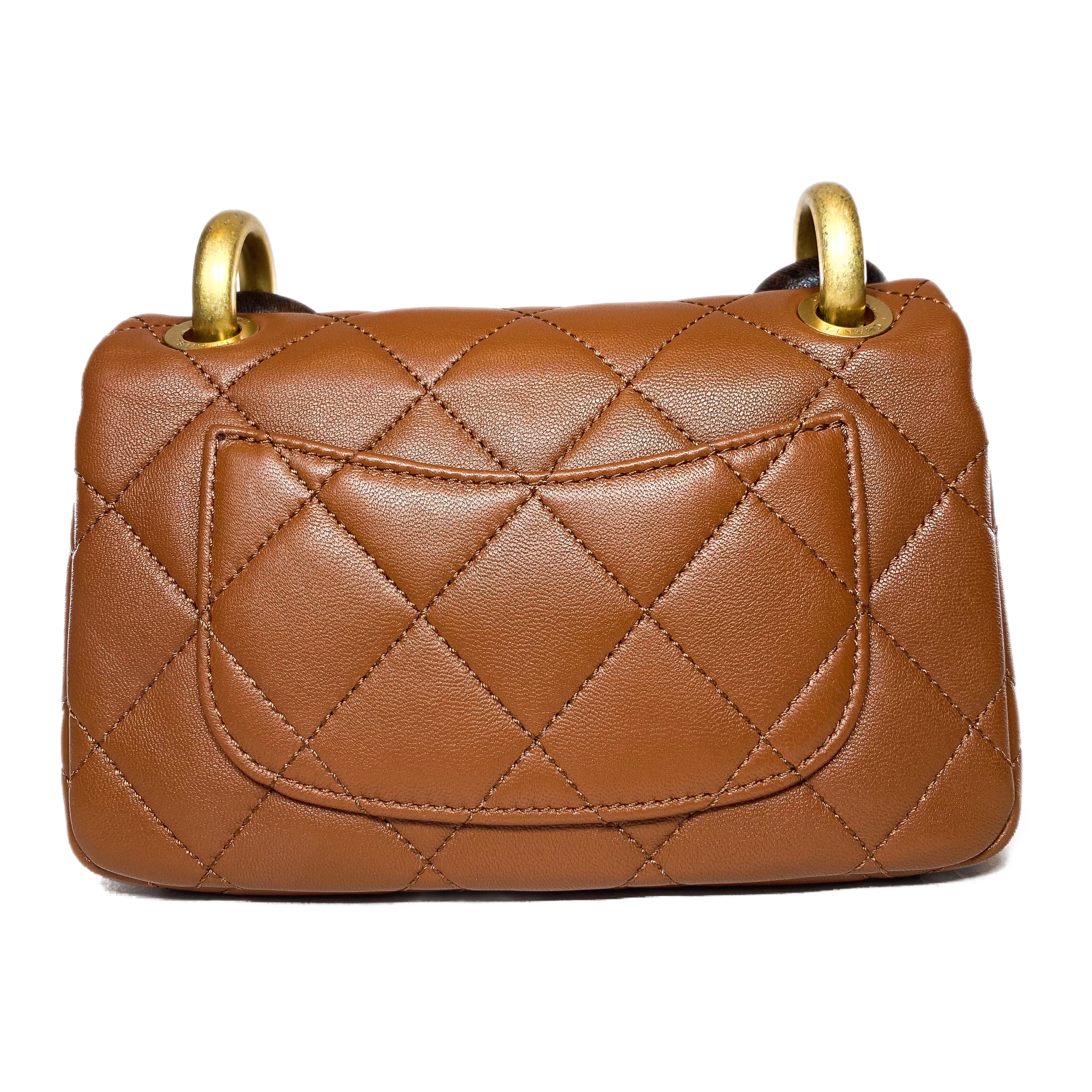 Chanel Caramel Brown Paris-Dakar Wenge Wood Mini Rectangular Flap Bag