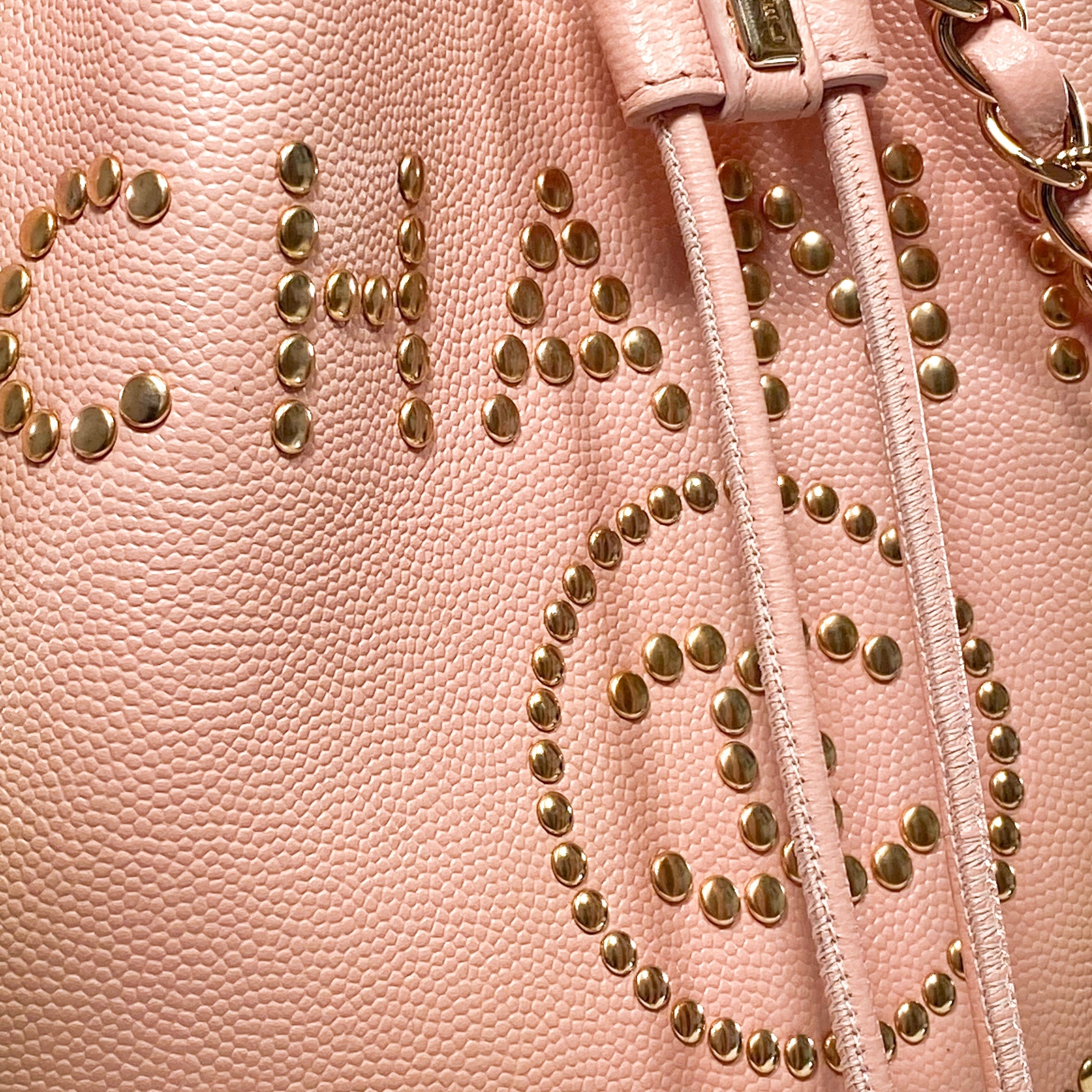 Chanel Light Pink Caviar Deauville Drawstring Bucket Bag