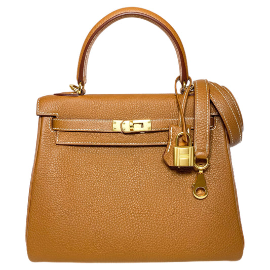 Hermes Kelly 25 Gold Togo Gold Hardware