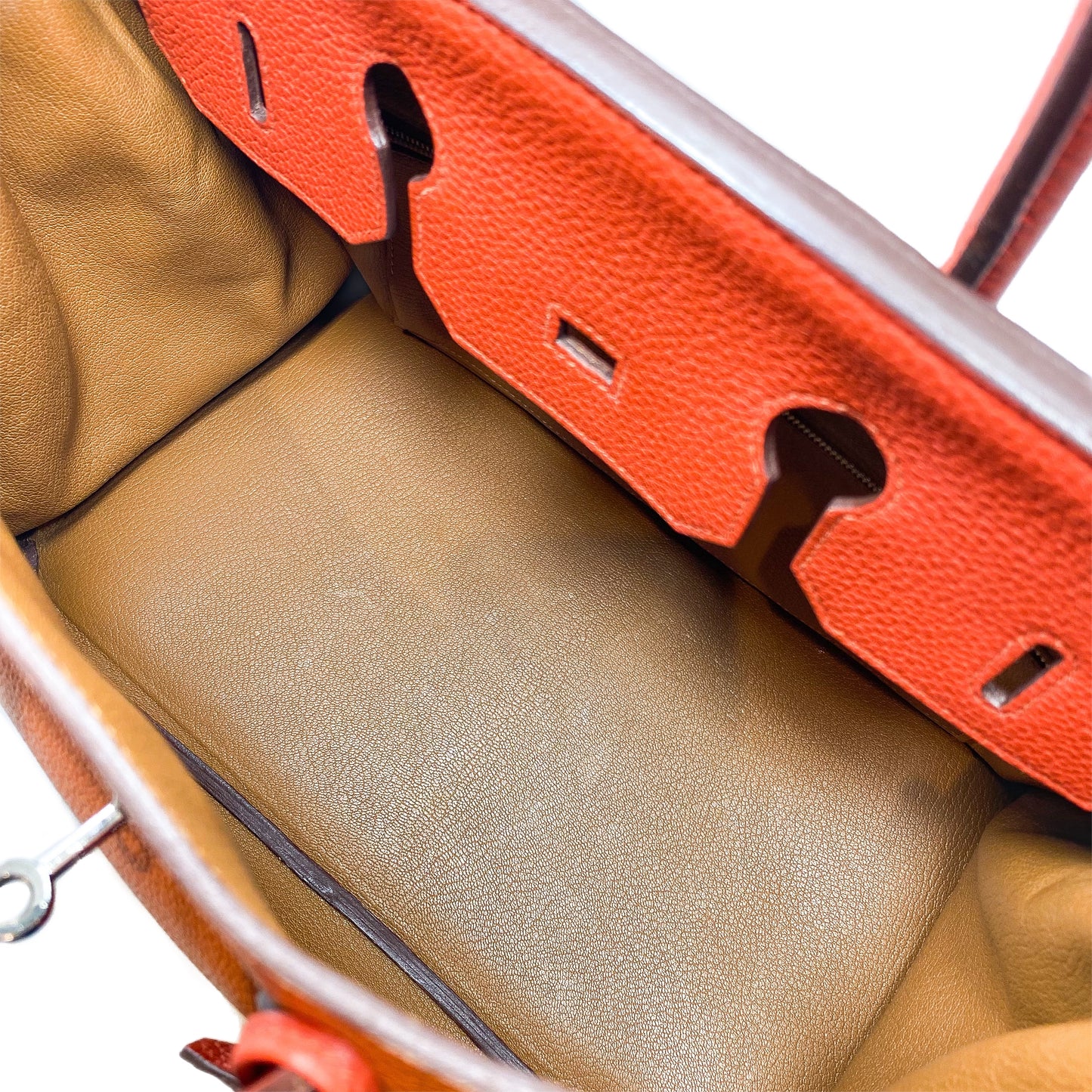 Hermes Birkin 35 Arlequin Orange Sanguine Gold Bleu Lin Bleu Hydra Etain Clemence Palladium Hardware