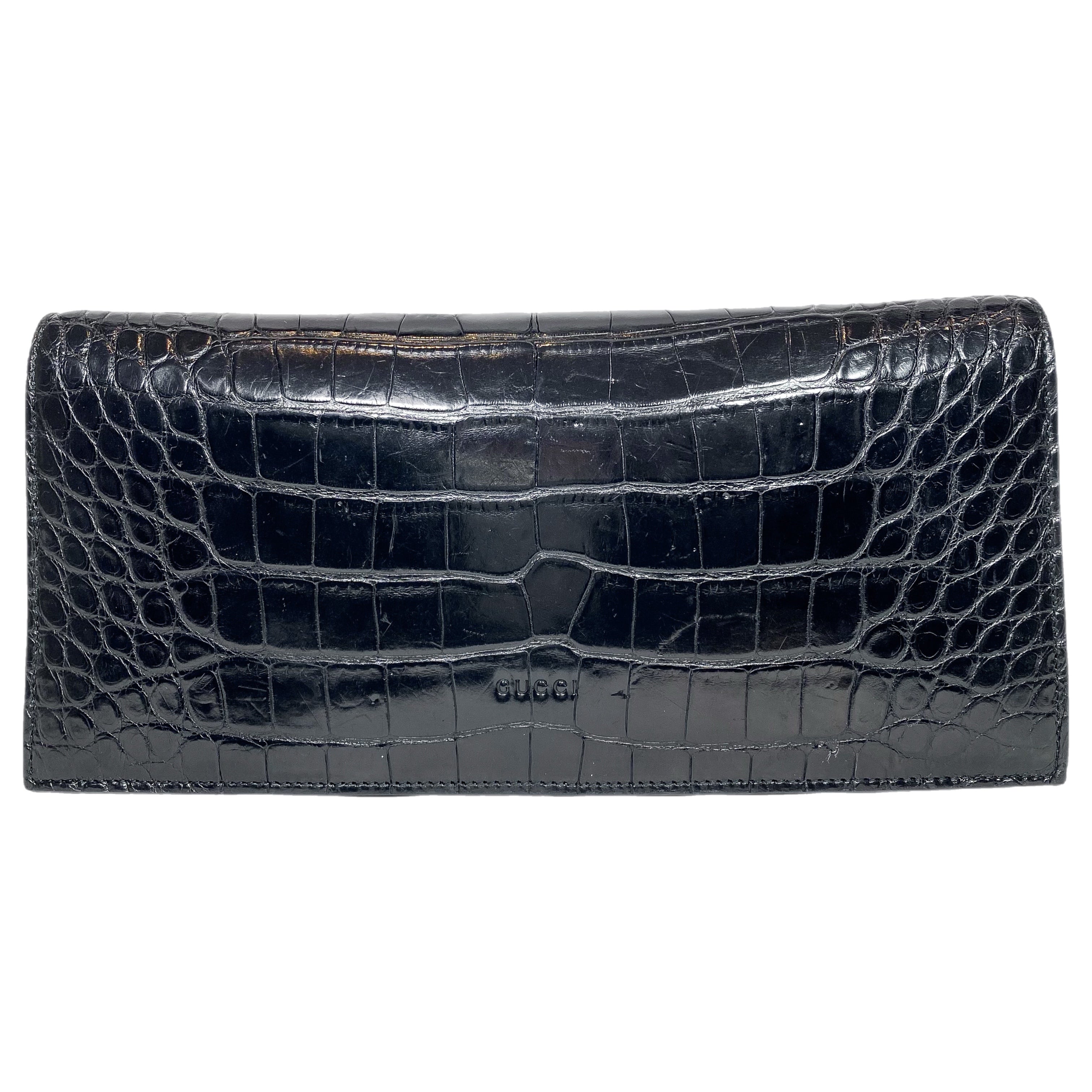 Gucci Black Crocodile Clutch