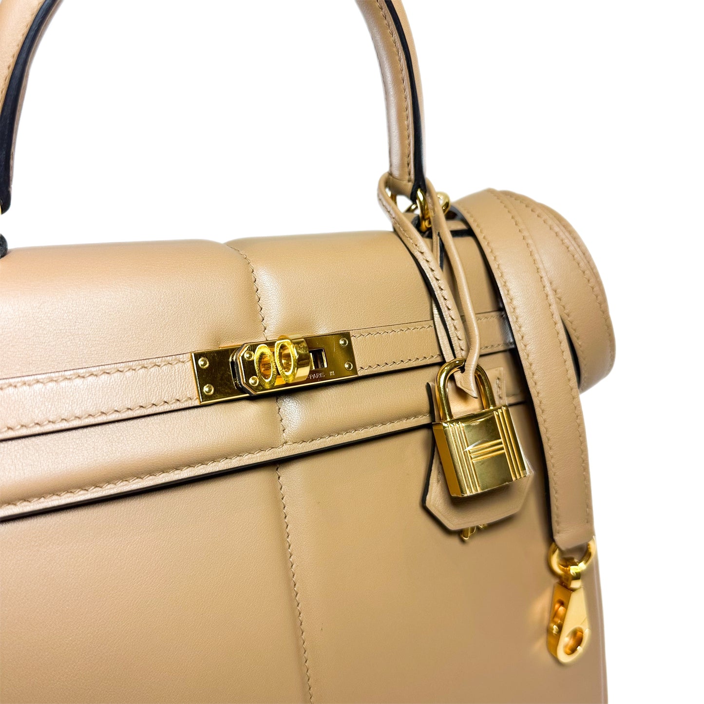 Hermes Kelly 25 Chai Swift Padded Sellier Gold Hardware
