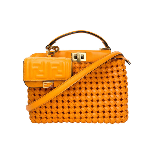 Fendi Orange Woven Peekaboo