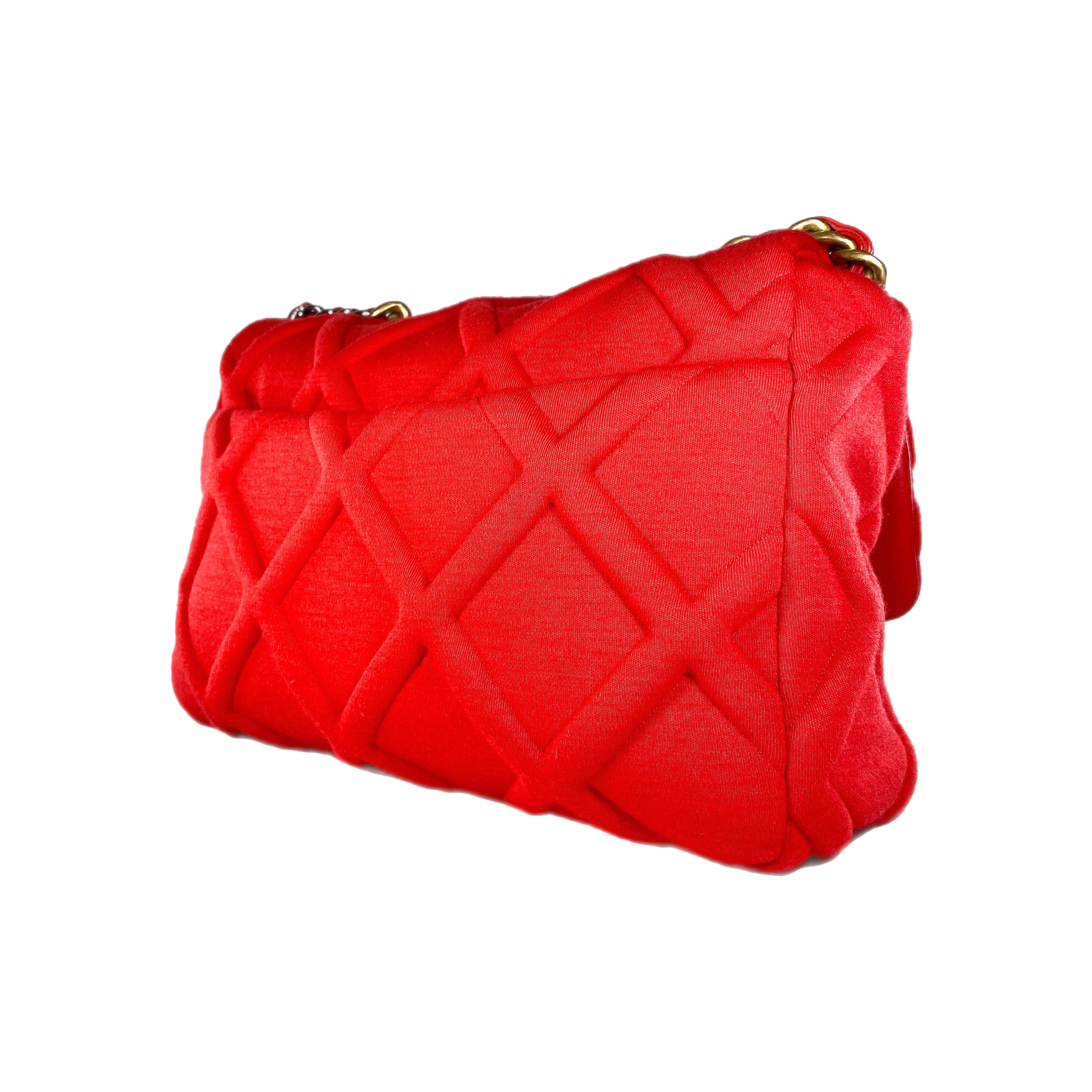 Chanel 19 Large Rouge Jersey Flap Bag