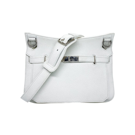 Hermes Jypsiere 28 White Clemence Palladium Hardware