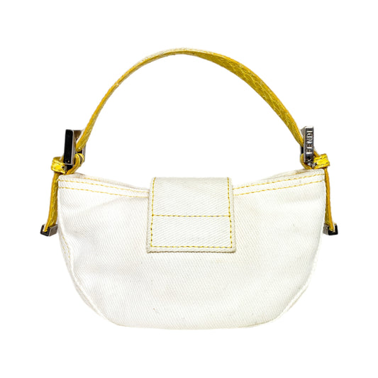 Fendi Ivory Yellow Python Mini Baguette