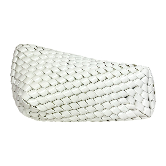 Bottega Veneta Intrecciato Slanted White Clutch