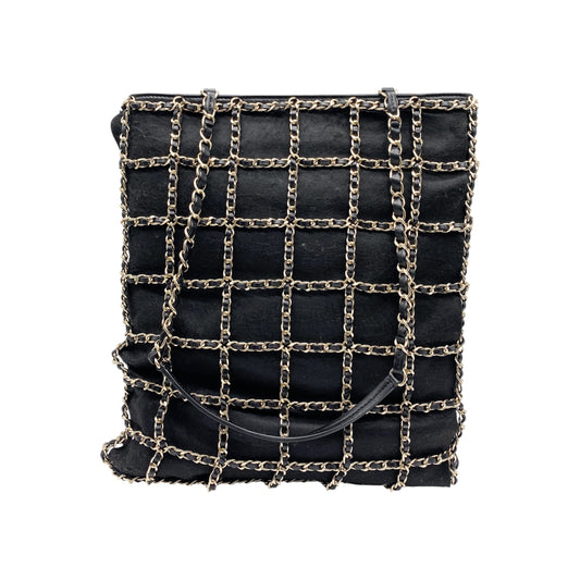 Chanel Black Chain Shopper Tote Bag