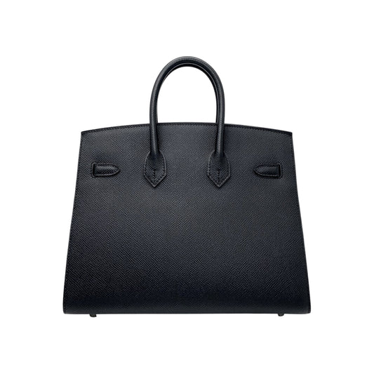 Hermes Birkin 25 Black Epsom Sellier Palladium Hardware