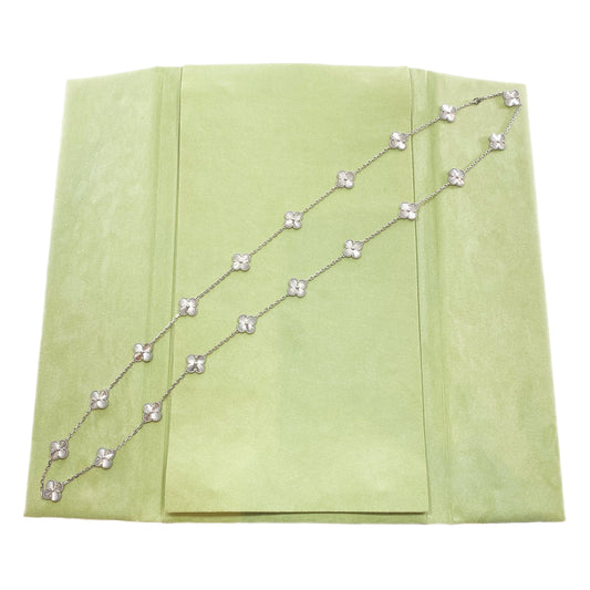 Van Cleef & Arpels 18k White Gold 20 Motif Vintage Alhambra Long Necklace