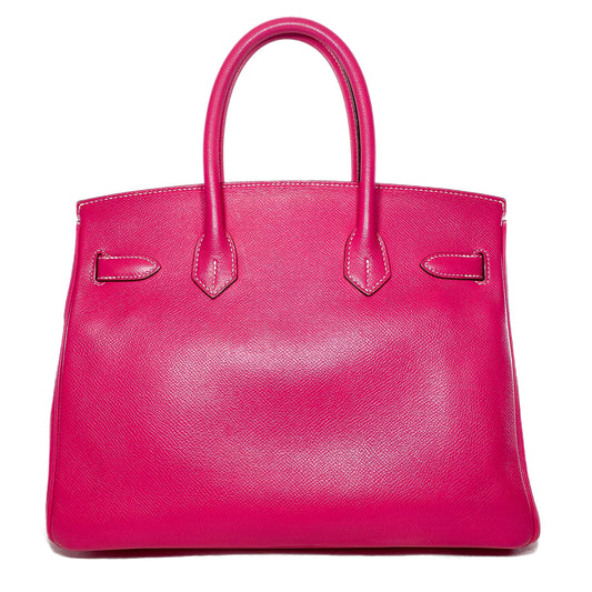 Hermes Birkin 30 Rose Tyrien Tosca Epsom Palladium Hardware