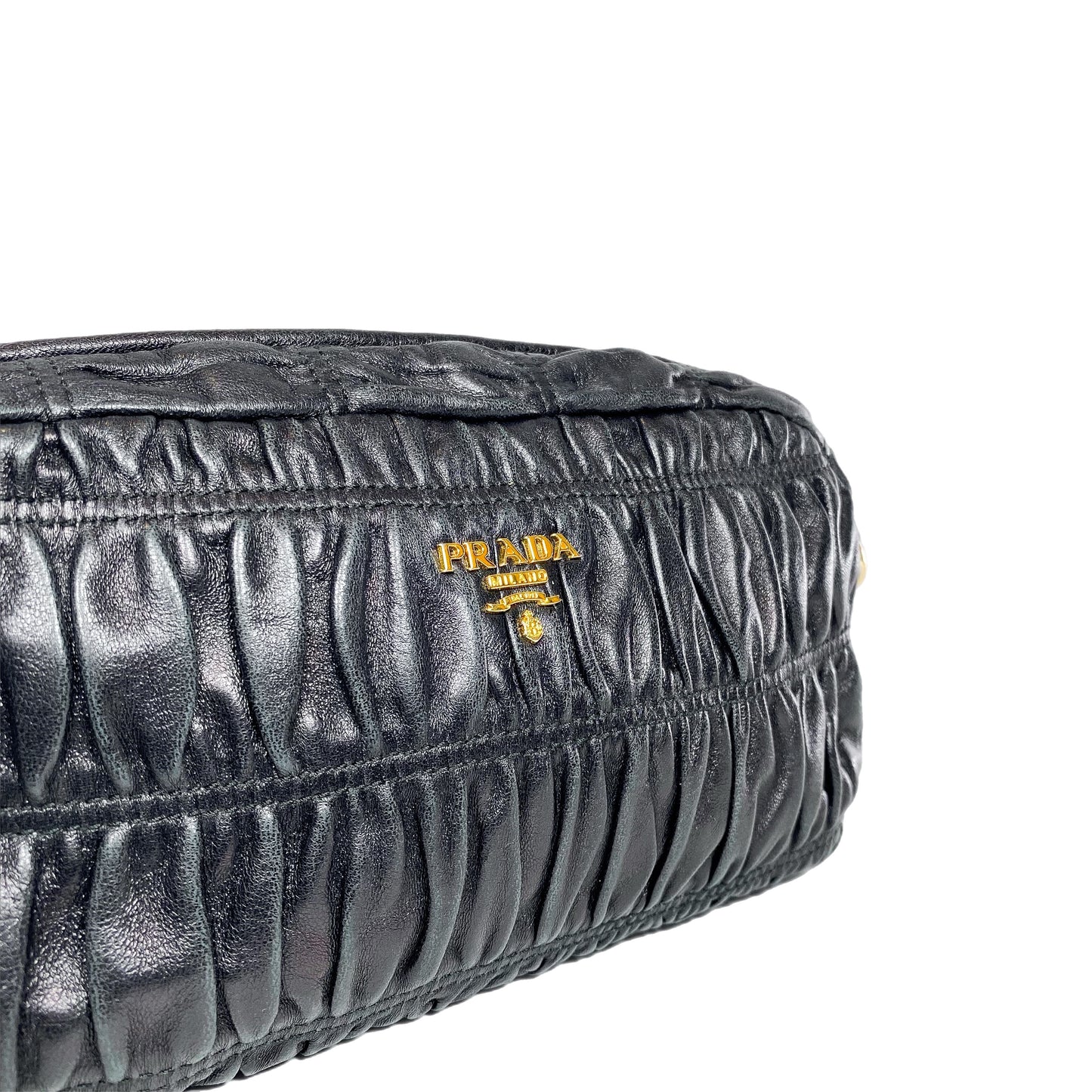 Prada Black Nappa Gaufre Pochette Crossbody Bag