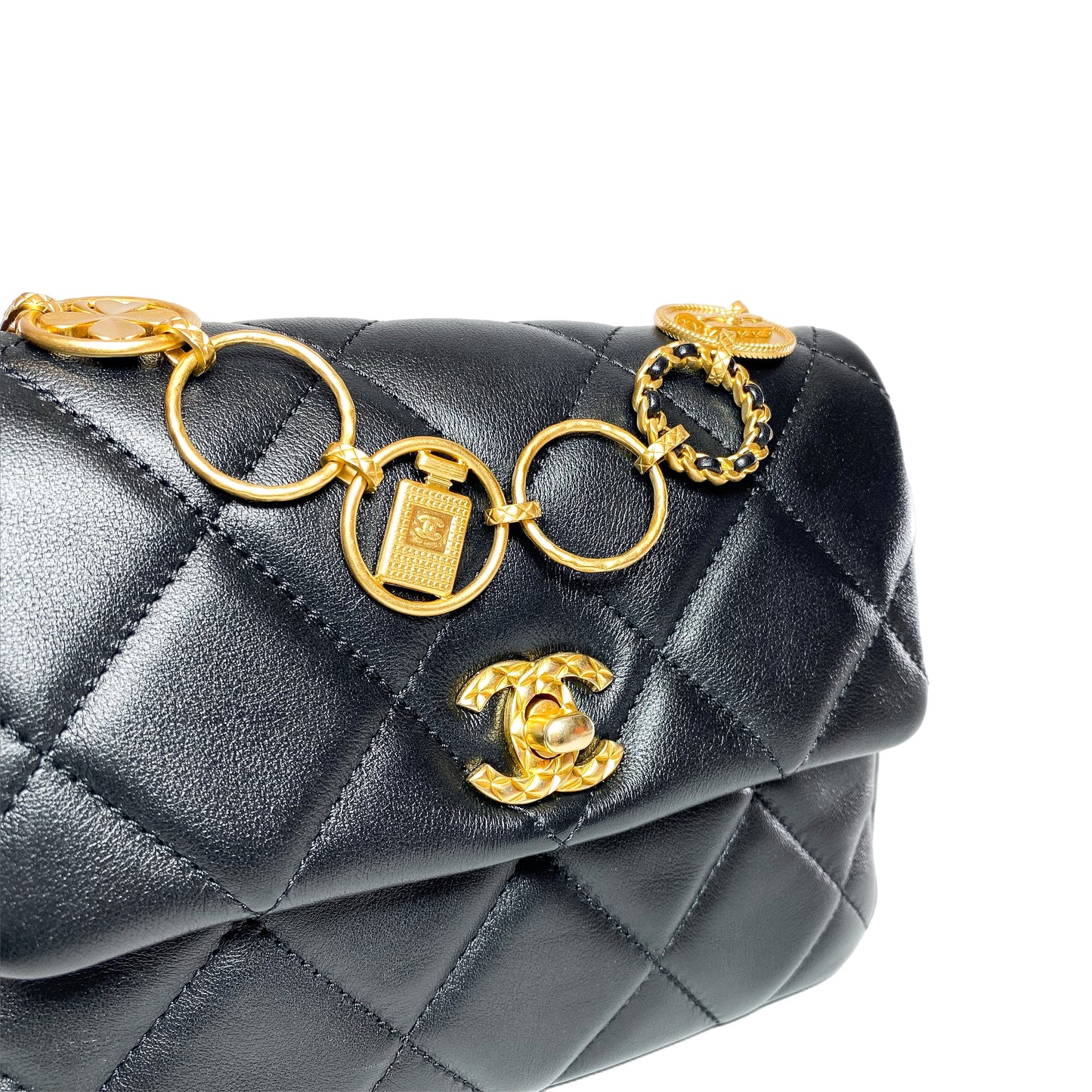 Chanel Black Mini Charms Flap Bag