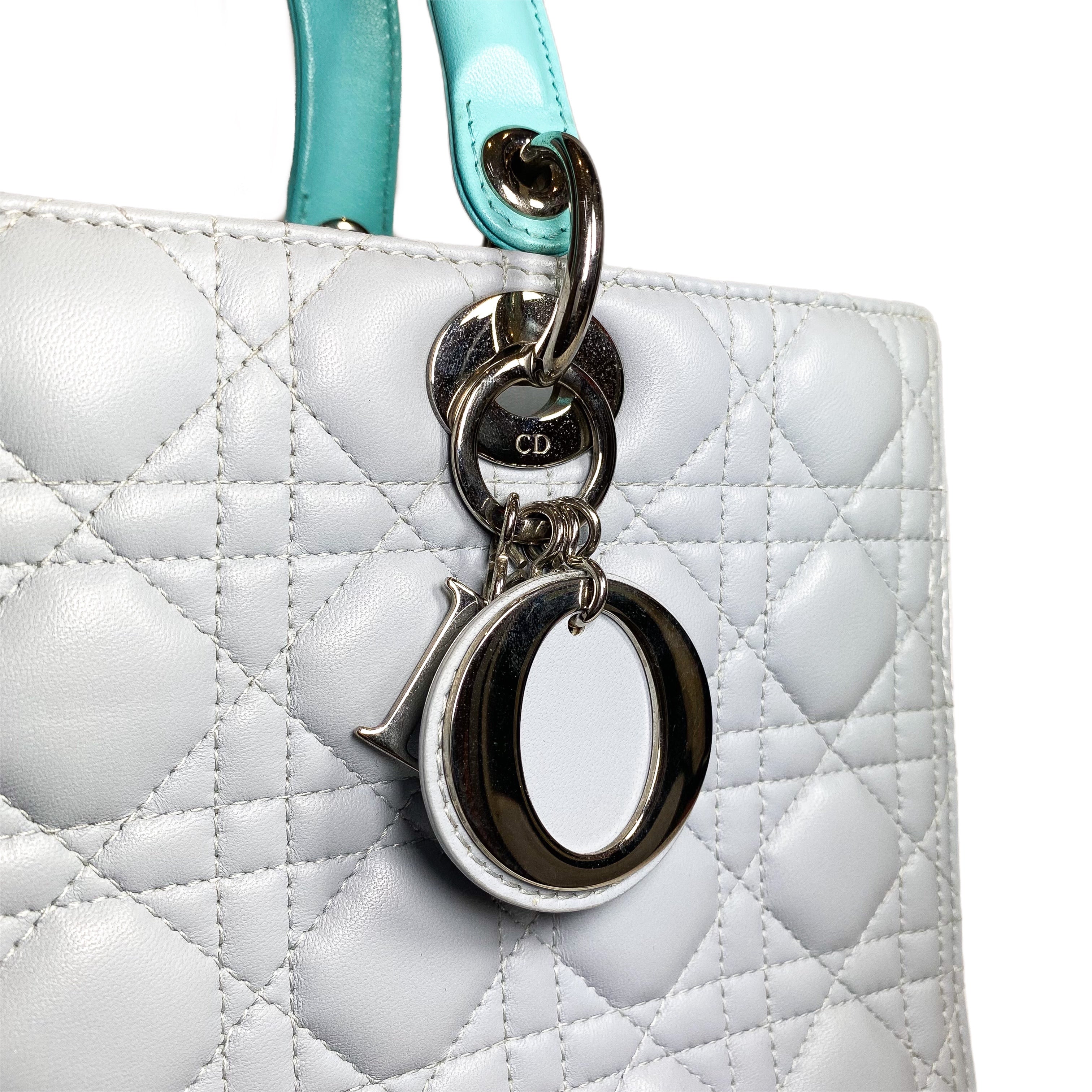 Dior Turquoise Gray Large Lady Dior