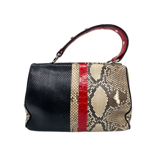 Prada Multicolor Python Crocodile Top Handle Bag