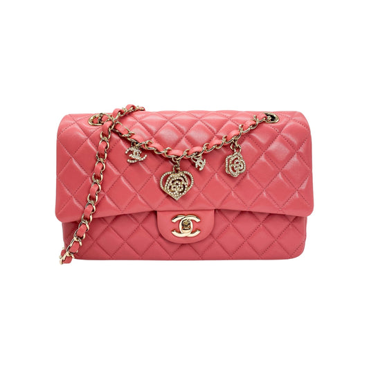 Chanel Pink Valentine Charms Flap Bag