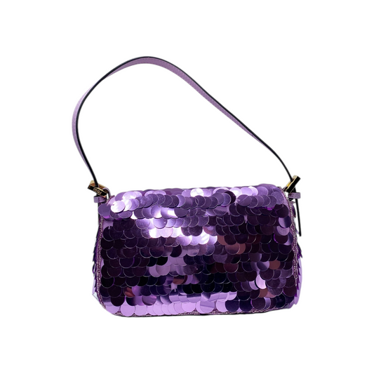 Fendi Purple Mini Sequin Baguette