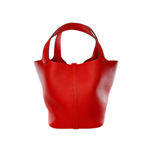 Hermes Picotin 22 Rouge Radieux Clemence Palladium Hardware