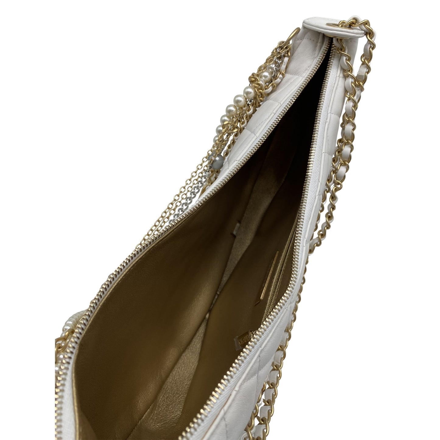 Chanel White All About Chains Hobo Bag