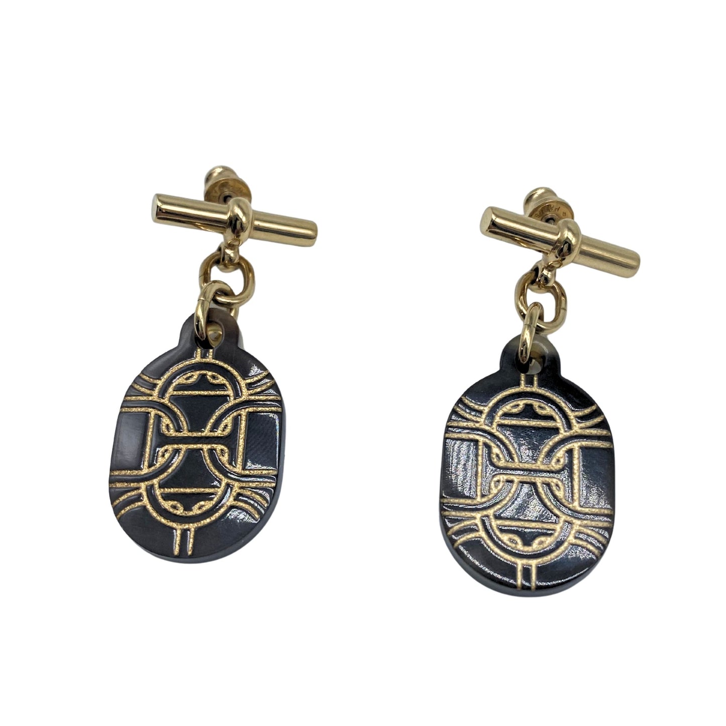 Hermes Buffalo Drop Earrings