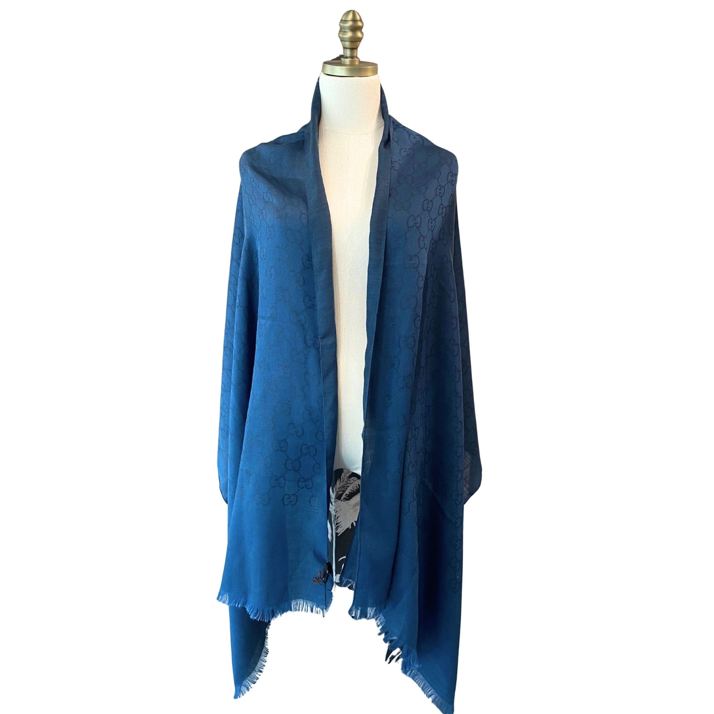 Gucci Blue Logo Shawl