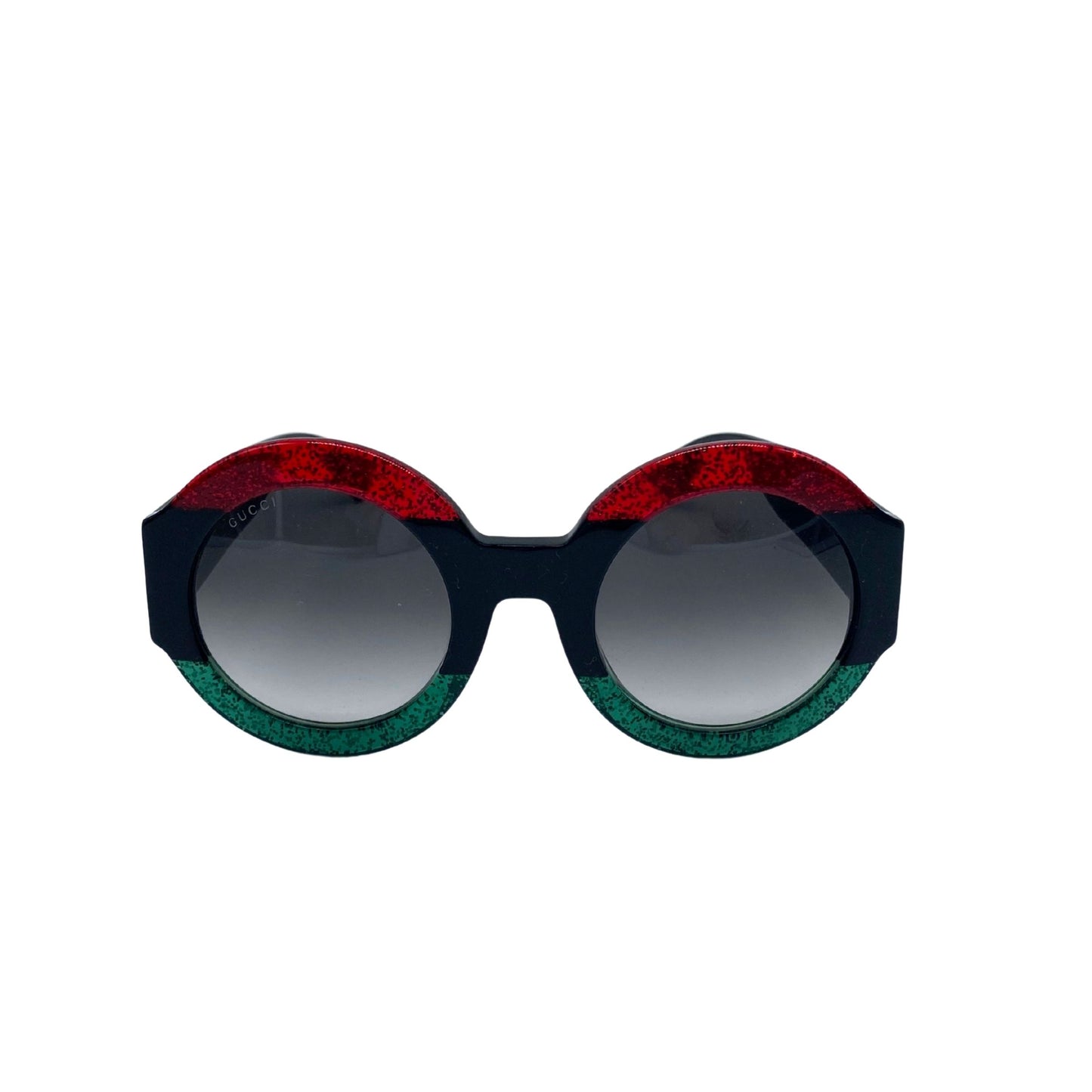 Gucci Green/Red Glitter Rounded Sunglasses