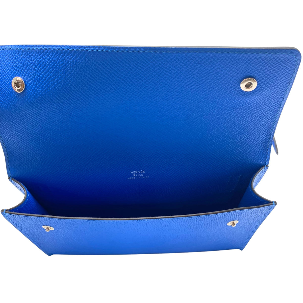 Hermes Blue Hydra Snap Wallet, Epsom Leather/Palladium Hardware