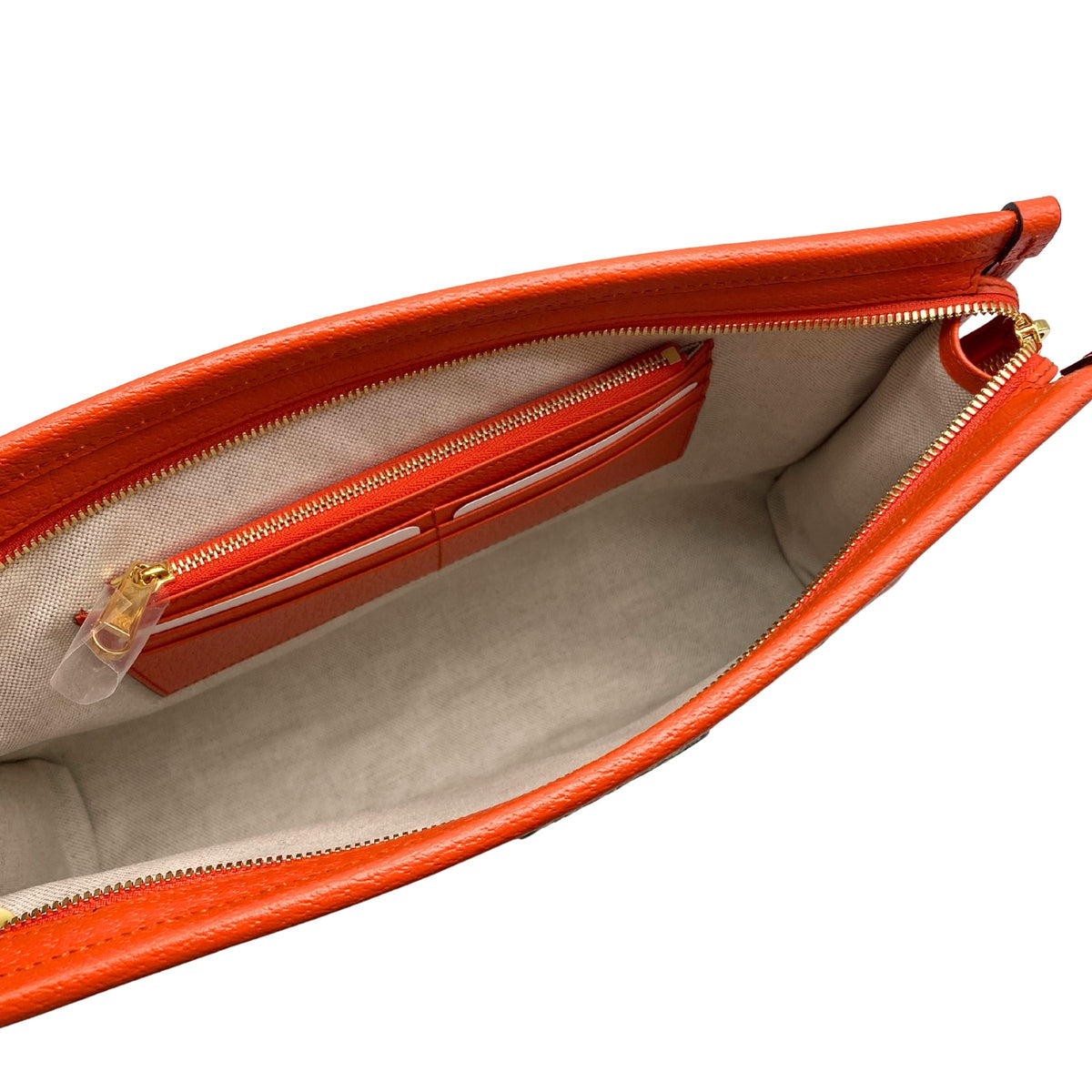 Gucci Monogram Straw Textured Dollar Calfskin Hawaii Clutch