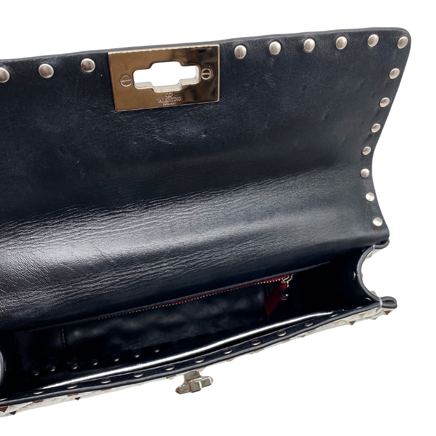 Valentino Garavani Rockstud Spike Silver Medium Bag