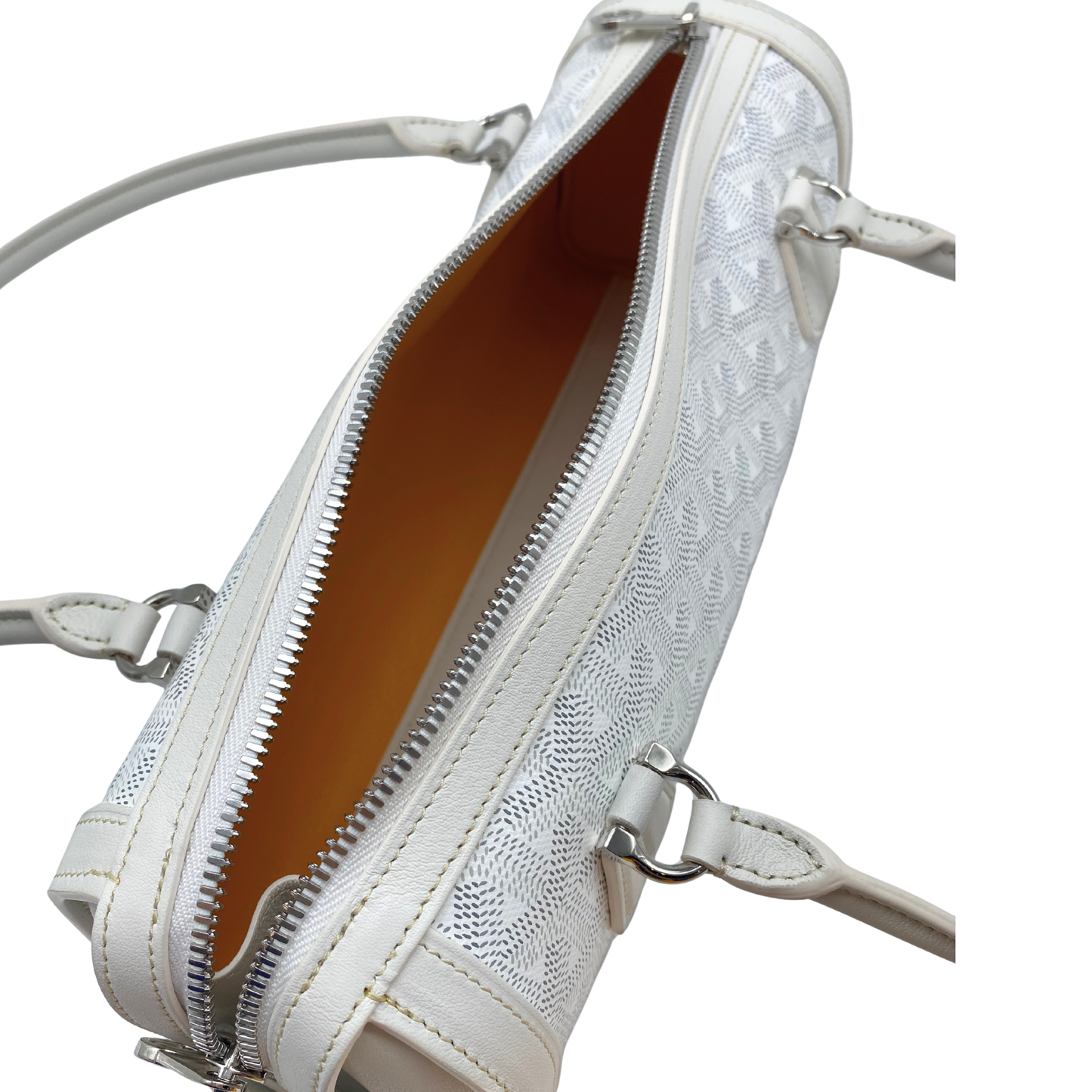 Goyard White Goyardine Bonbonniere