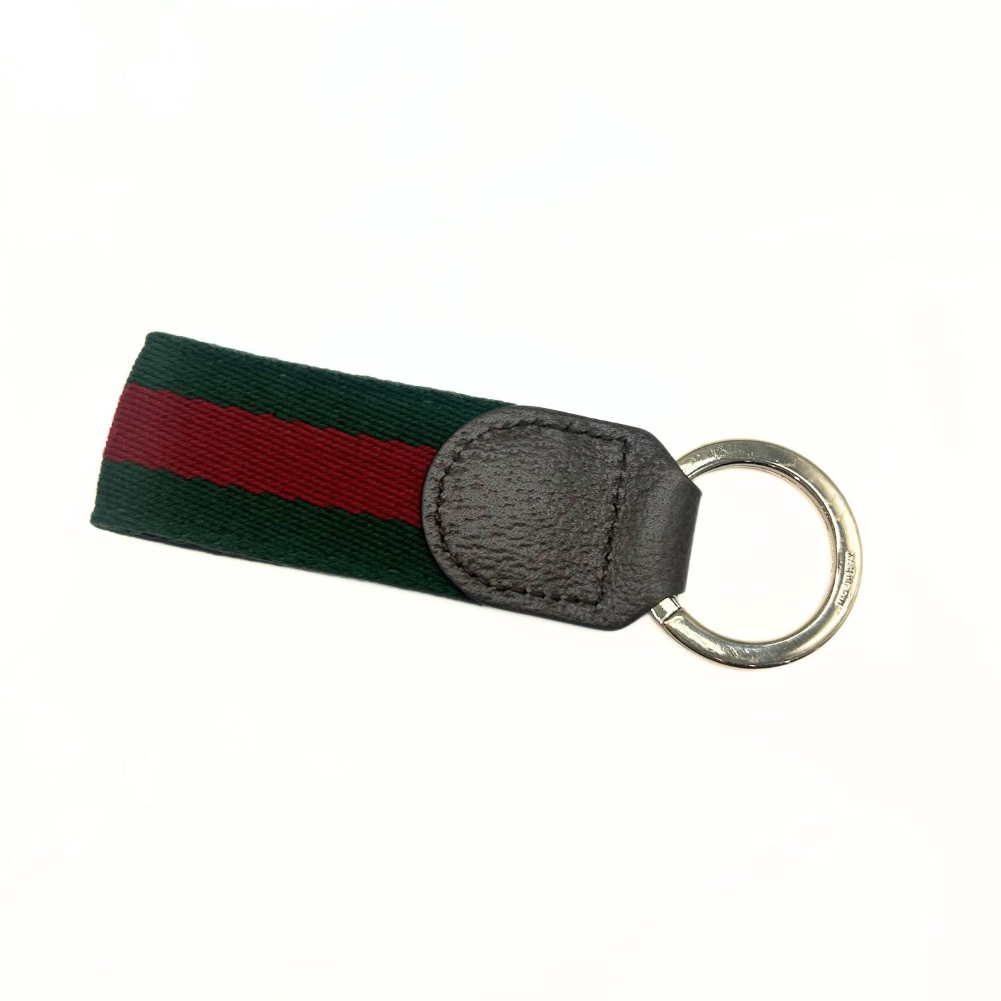 Gucci Ophedia Key Ring Green/Red Webbed