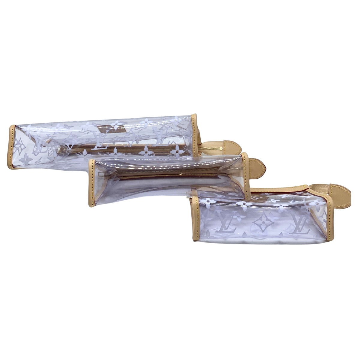 LV Clear Toiletry Bags Trio Poche Toilette