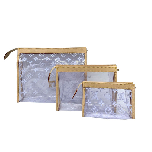 LV Clear Toiletry Bags Trio Poche Toilette