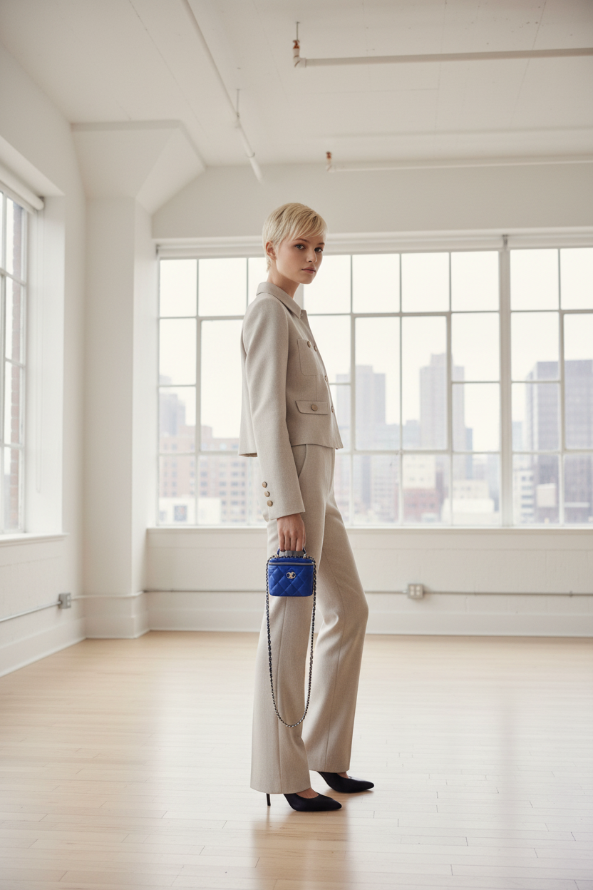 Chanel Royal Blue Vanity Top Handle Mini