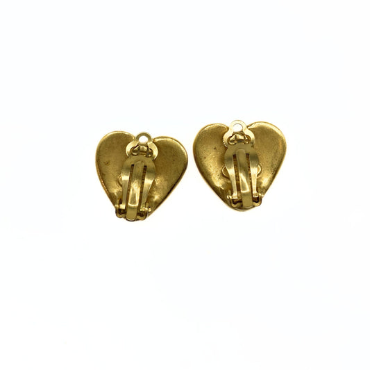 Chanel Gold-Tone Clip-on Hearts 1999
