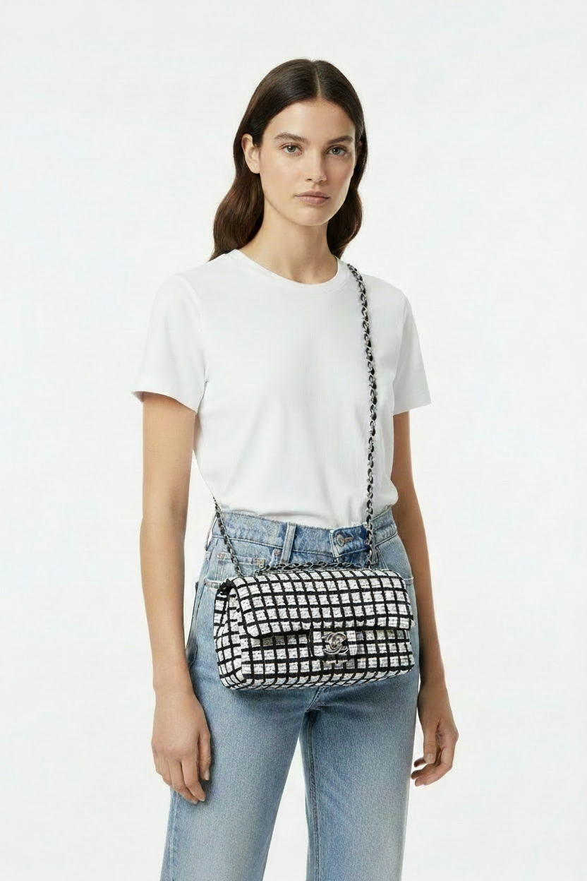 Chanel mini rectangle on model - smaller
