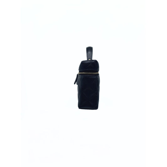 Chanel Black Slim Glazed Caviar Vanity