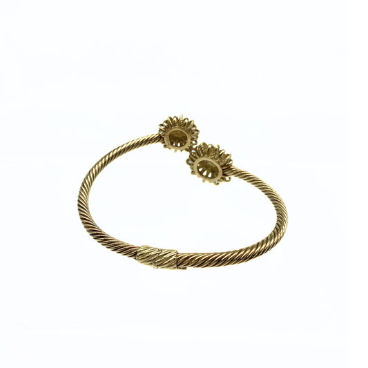 David Yurman 18k Gold and Diamonds Starburst Cuff Bracelet