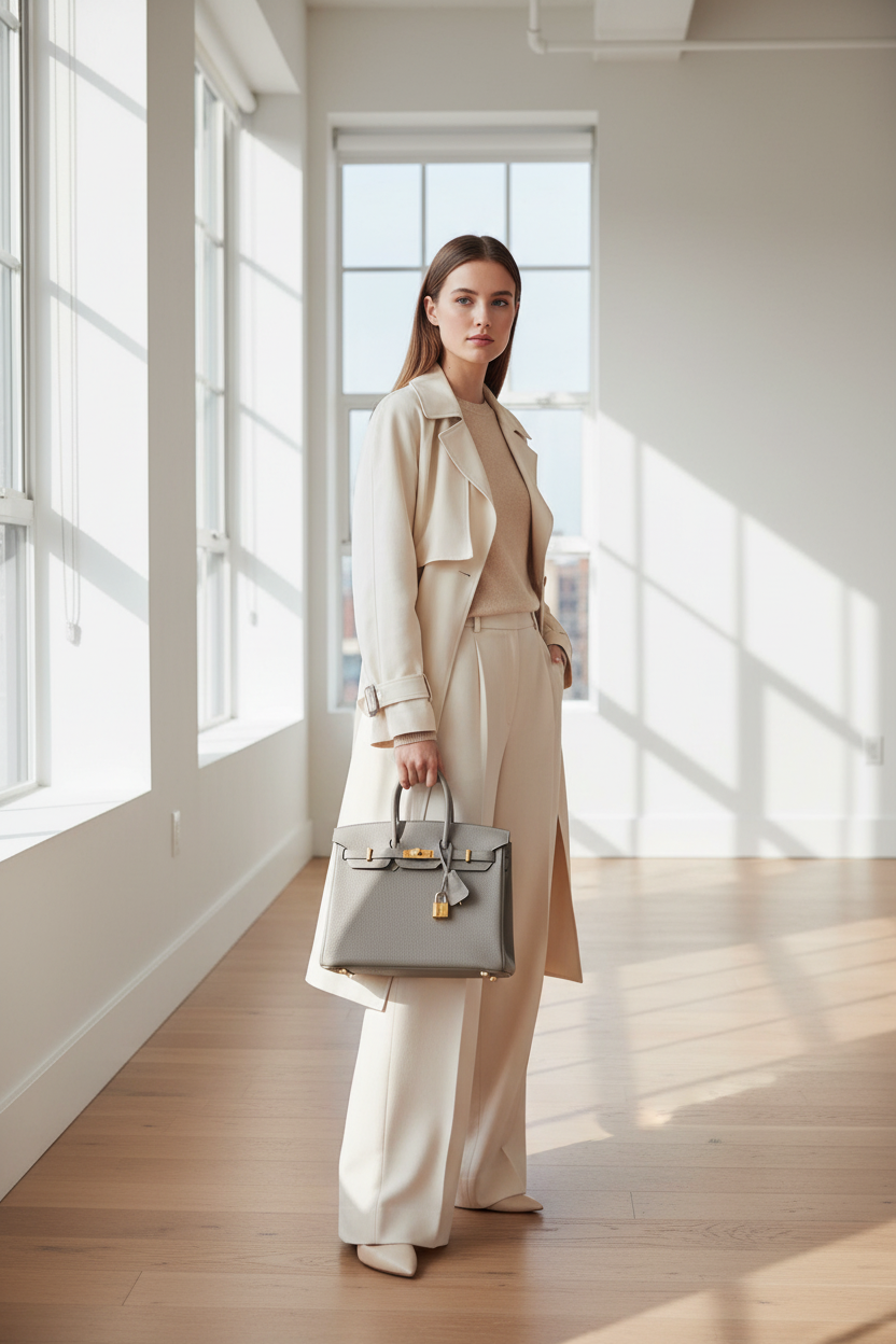 Hermes Birkin 25cm Etain with Gold Hardware