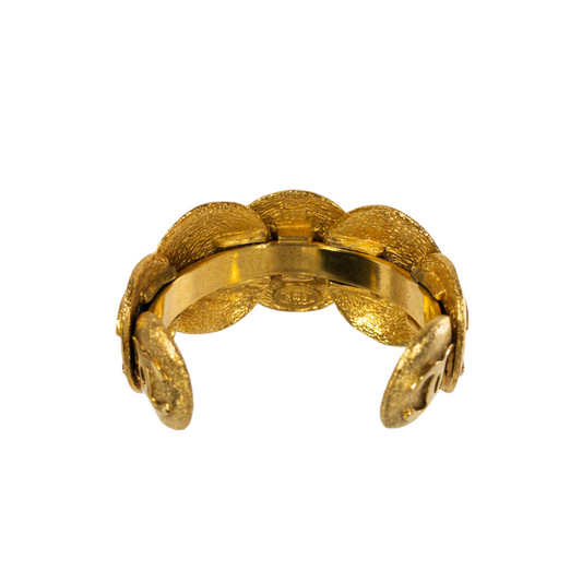 Chanel Vintage Round CC Medallion Cuff