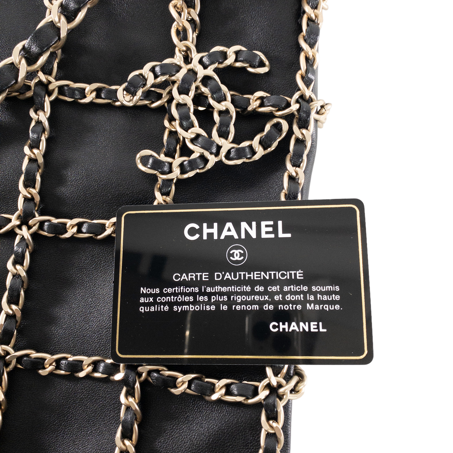 Chanel Woven Chain Frame Shopping Tote