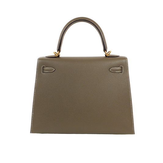 Hermes Etoupe Epsom Kelly 25 Sellier GHW
